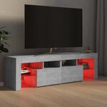 vidaXL Meuble TV avec lumières LED Gris béton 140x36 5x40 cm