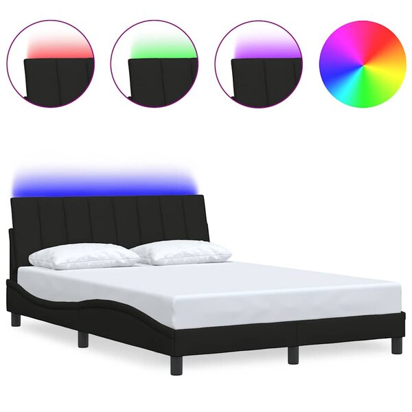 vidaXL Cadre de lit sans matelas Hanko noir 140x200 cm tissu