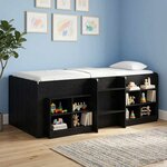 vidaXL Cadre de Lit Élevé pour Enfants 2 Pièces Chêne noir
