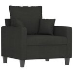 vidaXL Ensemble de canapés 3 Pièces avec coussins noir tissu