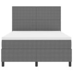 vidaXL Lit à ressorts Gris clair et blanc 140 x 190 cm