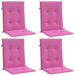 vidaXL Coussins de chaise à dossier bas lot de 4 rose tissu