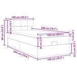 vidaXL Lit ottoman avec matelas marron foncé 100x200 cm tissu