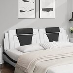 vidaXL Coussin de tête de lit Viana noir et blanc 200 cm similicuir