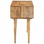 Bureau table poste de travail meuble d'ordinateur informatique étude avec tiroirs 110 x 47 x 76 cm bois de manguier solide brun 02_0023462