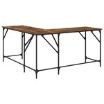 vidaXL Bureau chêne fumé 149x149x75 cm bois d'ingénierie