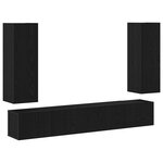 vidaXL Meuble TV mural en 5 pièces en chêne noir