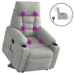 vidaXL Fauteuil inclinable de massage électrique gris clair