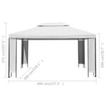 vidaXL Tonnelle avec guirlande lumineuse à LED 3x4 m Blanc