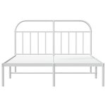 vidaXL Cadre de lit métal sans matelas et tête de lit blanc 160x200 cm
