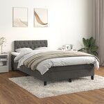 vidaXL Sommier à lattes de lit et matelas gris foncé 120x190cm velours