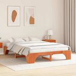 vidaXL Cadre de lit Marron cire 207 x 167 x 30 cm Bois massif en pin