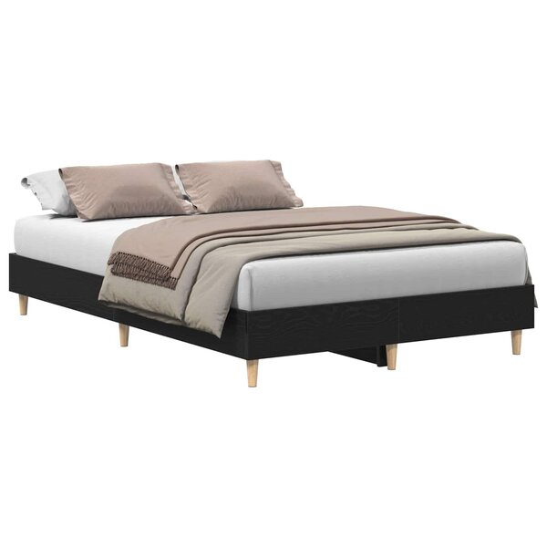 vidaXL Cadre de lit Chêne noir 193 x 143 x 25 cm Bois d'ingénierie