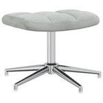 vidaXL Chaise de relaxation avec tabouret Gris clair Velours