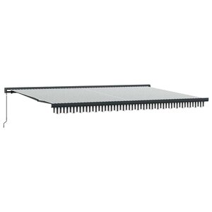 vidaXL Auvent rétractable anthracite et blanc 5x3 m tissu et aluminium