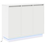 Buffet vidaXL avec LED Blanc 90x32x75 cm en bois d'ingénierie