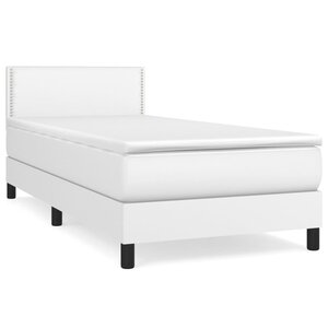 vidaXL Sommier à lattes de lit avec matelas Blanc 80x200 cm Similicuir