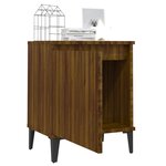 vidaXL Table de chevet avec pieds en métal chêne marron 40x30x50 cm
