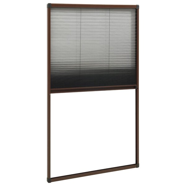 vidaXL Moustiquaire plissée pour fenêtre Aluminium Marron 80x160 cm