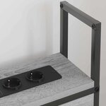 vidaXL Headboard de Rangement avec Station de Charge Sonoma gris