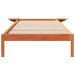 vidaXL Cadre de lit avec tables de chevet Brun cire 90 x 220 cm