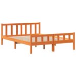 vidaXL Lit bibliothèque sans matelas cire marron 150x200cm bois massif