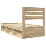 vidaXL Cadre de lit avec tête de lit Sonoma 100 x 200 cm Pin massif