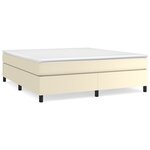 vidaXL Sommier à lattes de lit avec matelas Crème 160x200cm Similicuir