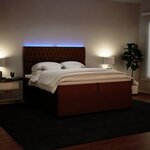 vidaXL Sommier à lattes de lit avec matelas Rose 200x200 cm Velours