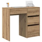 vidaXL Bureau Chêne artisanal 90 x 37 5 x 75 cm Bois d'ingénierie