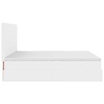 vidaXL Cadre de lit ottoman et matelas blanc pur 200x200cm similicuir