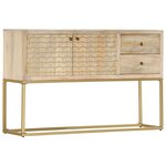 vidaXL buffet doré 120x30x75 cm bois de manguier massif
