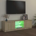 vidaXL Meuble TV avec lumières LED chêne sonoma 120x30x36 cm