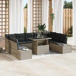 vidaXL Ensemble de canapé de jardin 10 Pièces Gris clair 100 x 55 x 73 cm