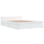 vidaXL Cadre de lit sans matelas avec tiroirs blanc 140x190 cm