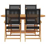 vidaXL Ensemble de salle à manger pour jardin 5 Pièces Noir