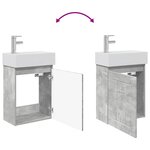 vidaXL Meuble de salle de bain avec robinet Gris béton
