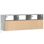 vidaXL Meuble TV mural avec lumières LED sonoma gris 130x31x45 cm