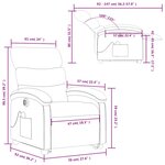 vidaXL Fauteuil inclinable de massage électrique Marron foncé Tissu