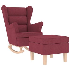 vidaXL Chaise à bascule avec repose-pied Rouge bordeaux Tissu