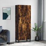 vidaXL Buffet haut Chêne fumé 69 5x34x180 cm Bois d'ingénierie