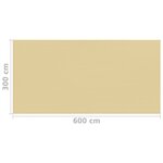 vidaXL Tapis de tente 300x600 cm Beige