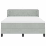 vidaXL Lit à ressorts avec matelas Gris clair 160x200 cm Velours