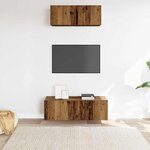 vidaXL Ensemble de meuble TV mural 2 Pièces vieux bois bois d'ingénierie