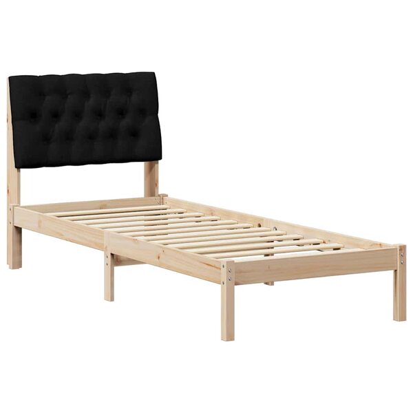 vidaXL Cadre de lit avec tête de lit rembourrée Marron 75 x 190 cm