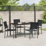 vidaXL Ensemble de salle à manger de jardin 5 pièces en poly rattan noir