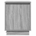 vidaXL Cabinet de chevet avec Gris 39 x 34.5 x 50 cm Bois d'ingénierie
