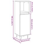 vidaXL Armoire de salle de bain vieux bois 30x30x100cm bois ingénierie