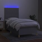 vidaXL Sommier à lattes de lit et matelas et LED Gris clair 80x200 cm