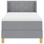 vidaXL Lit à ressorts avec tête de lit Gris clair 200 x 80 cm tissu